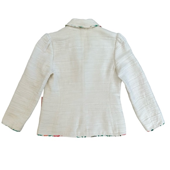 Kate Spade New York Tweed Jacket Sz 4 Blossom Trim Preppy Academia Cottagecore - Picture 5 of 16